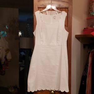 J Crew White Scallop Dress